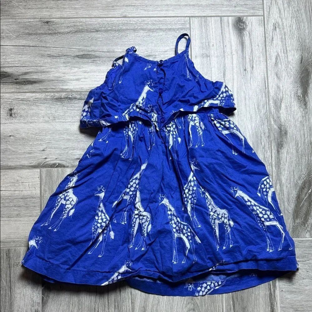 GAP Toddler Blue Dress with Giraffe Animal Print - Picture 3 of 6